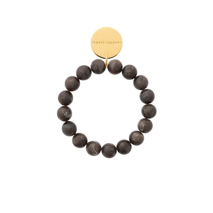 Vanessa Baroni - Mini Beads Flex Bracelet, VB2600DBM, Dark brown marble