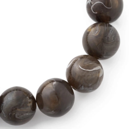Vanessa Baroni - Mini Beads Flex Bracelet, VB2600DBM, Dark brown marble