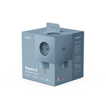 AVOLT - Steckdosenwürfel &quot;Square 2&quot; Shark Blue