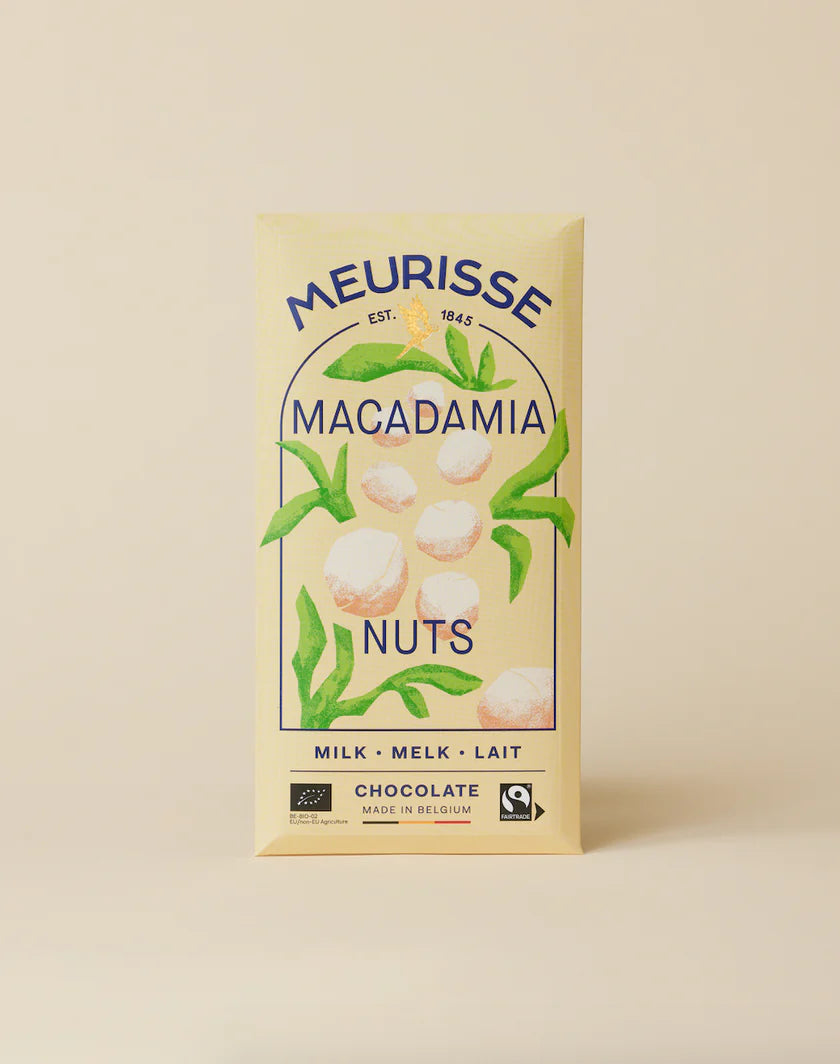 MEURISSE - Milk Chocolate with Macadamia Nuts, 100g tablet