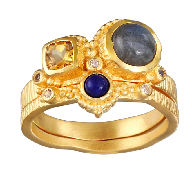 SATYA - Ringe Vibrant Beauty Cluster Gemstone, vergoldet