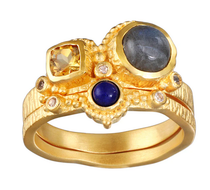 SATYA - Ringe Vibrant Beauty Cluster Gemstone, vergoldet