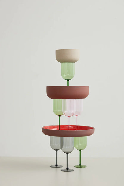 STUDIO ABOUT - WINE GLASS, TALL, 2 PCS, GREEN