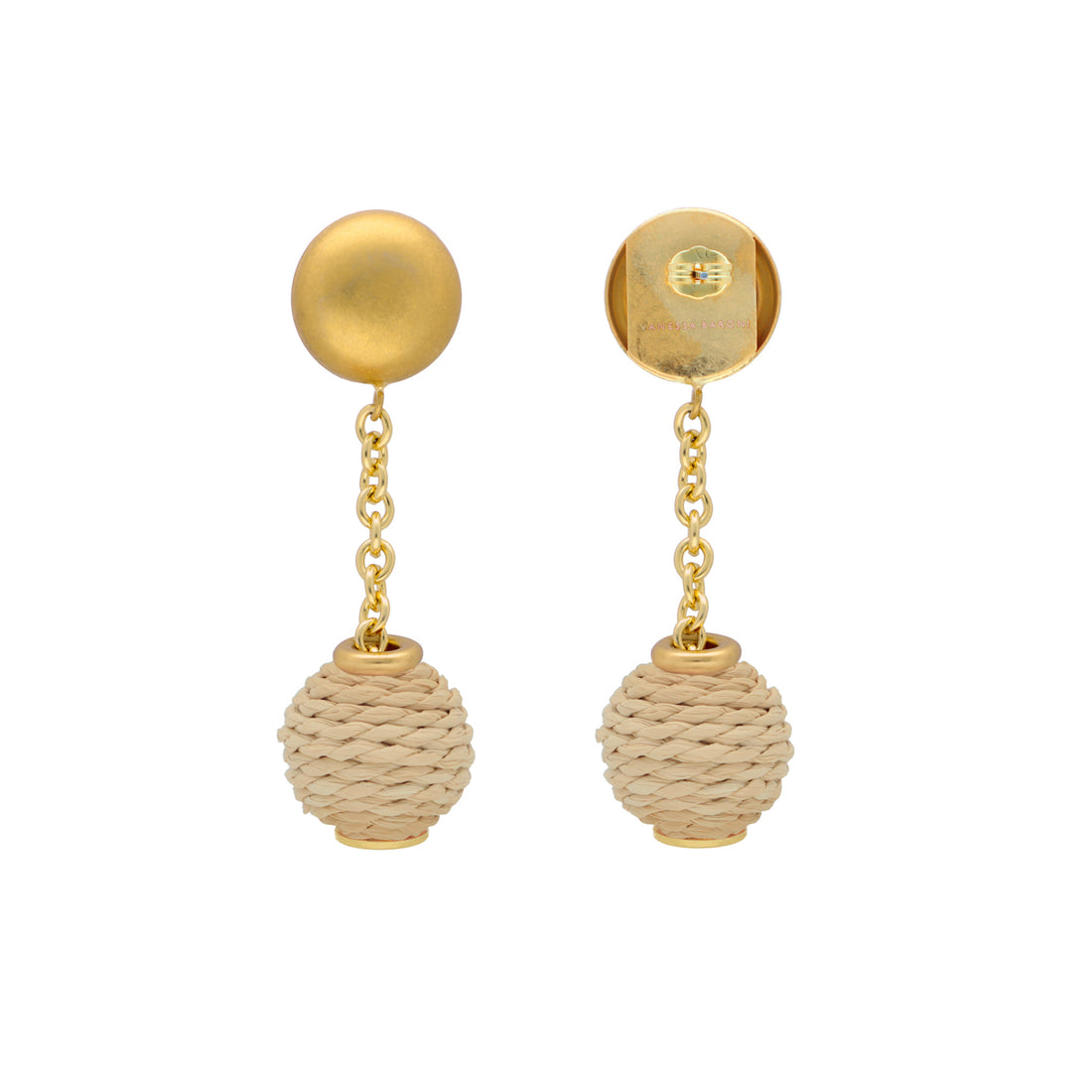 VANESSA BARONI - Ohrringe "Raffia Dot" Natural