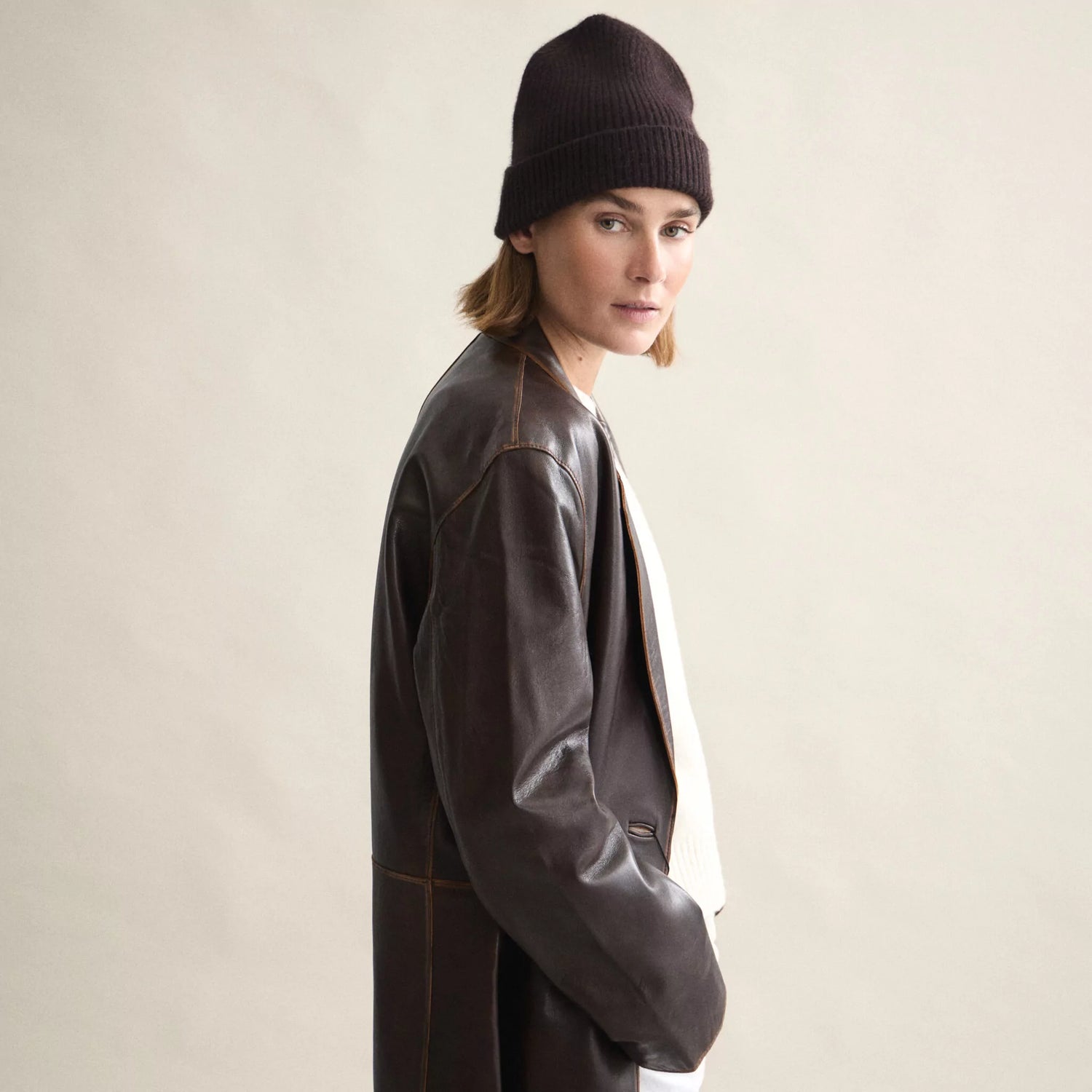 Le Bonnet - Strickmütze &quot;Beanie&quot; Espresso