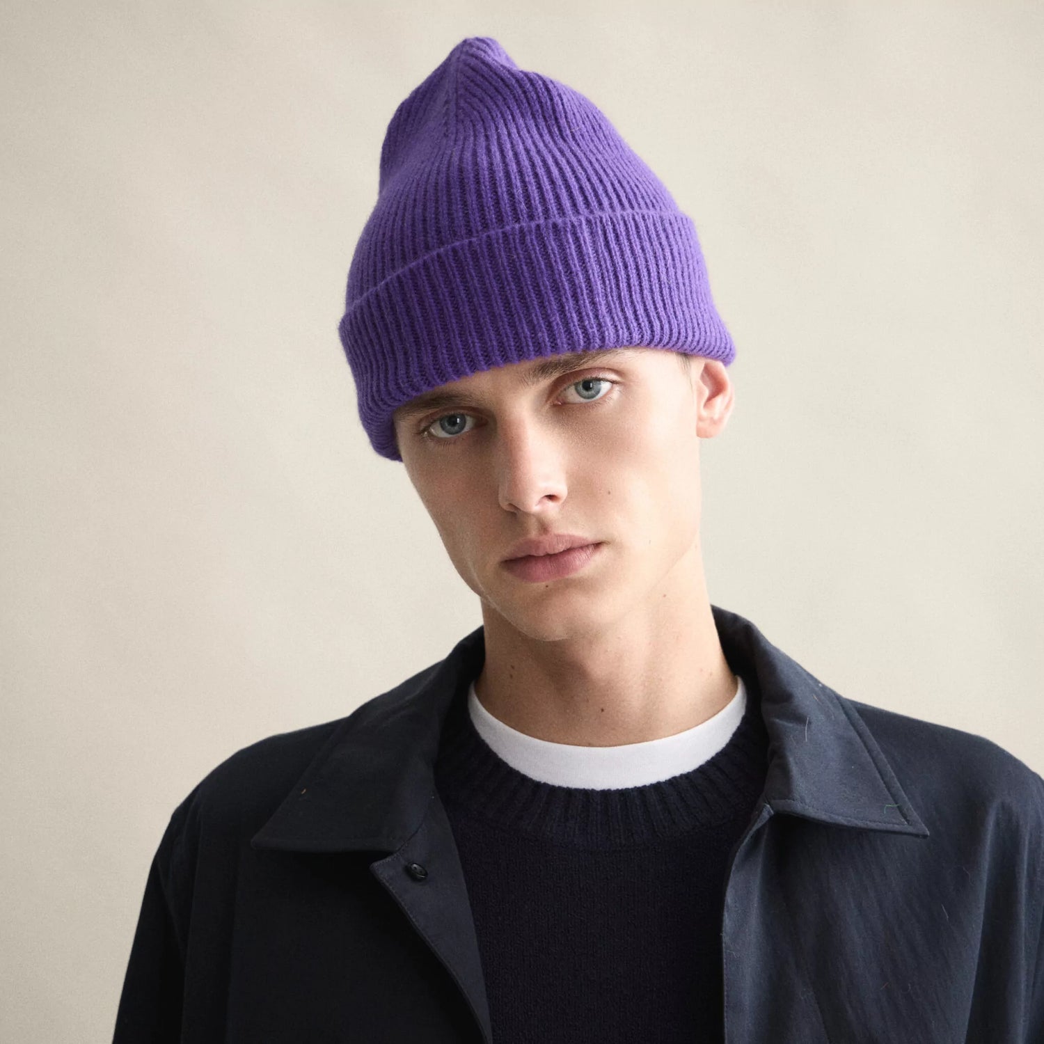 Le Bonnet - Strickmütze &quot;Beanie&quot; Grape