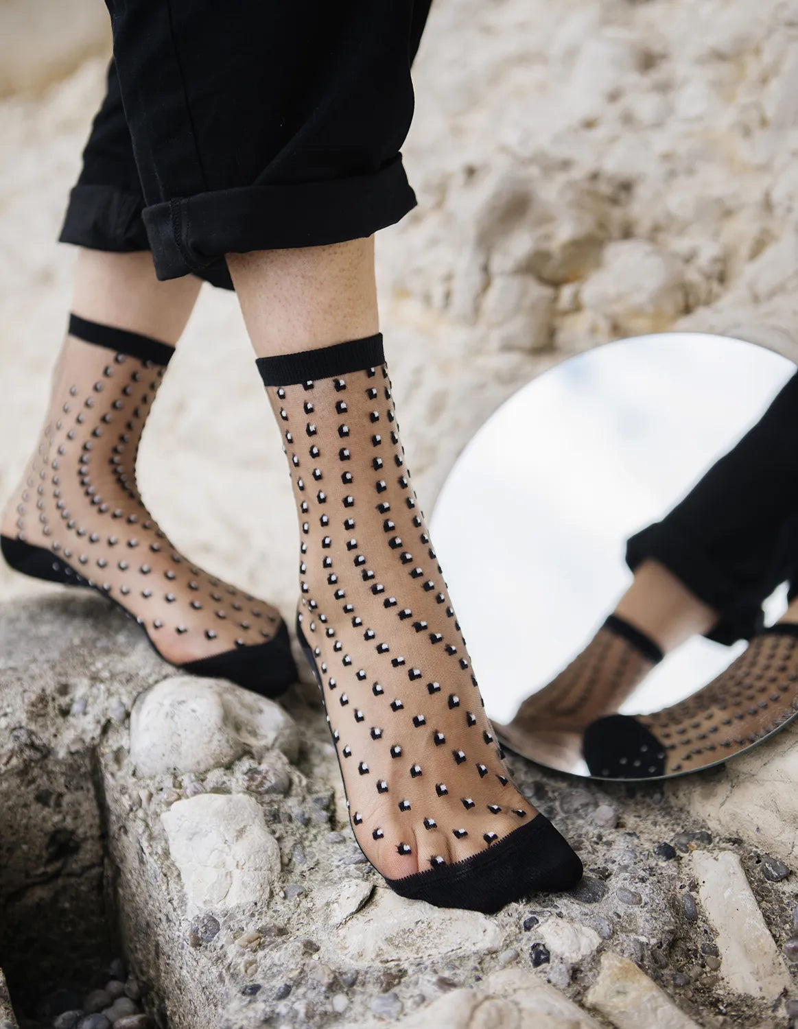 St Eustache - Socken, 5CHCREBK3638, Crescent Dunes Black 36-38