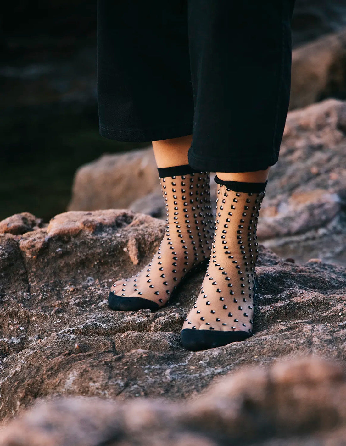 St Eustache - Socken, 5CHCREBK3941, Crescent Dunes Black 39-41