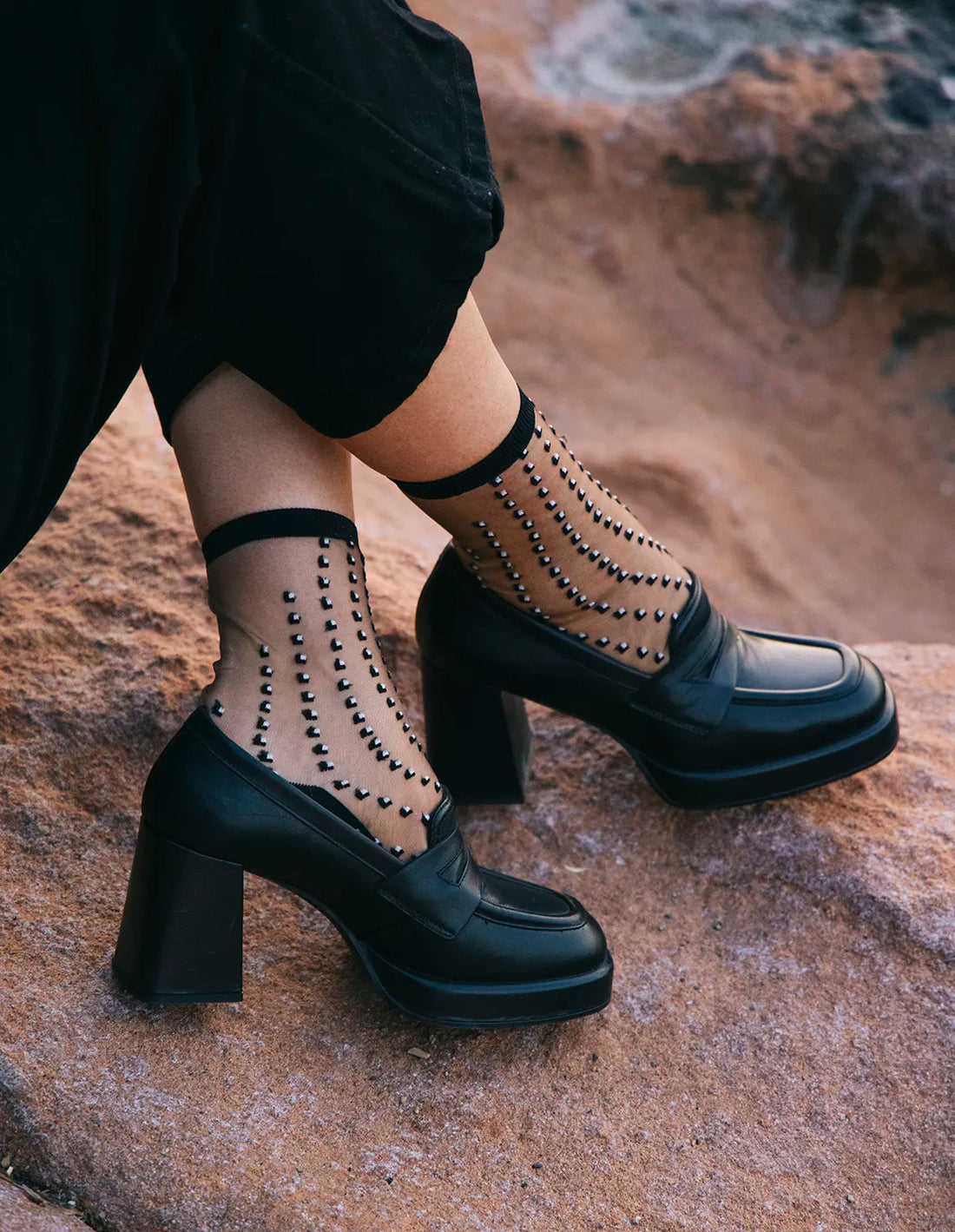 St Eustache - Socken, 5CHCREBK3941, Crescent Dunes Black 39-41
