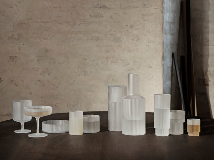 FERM LIVING - Ripple Long Drink Gläser - 4er Set - Frosted