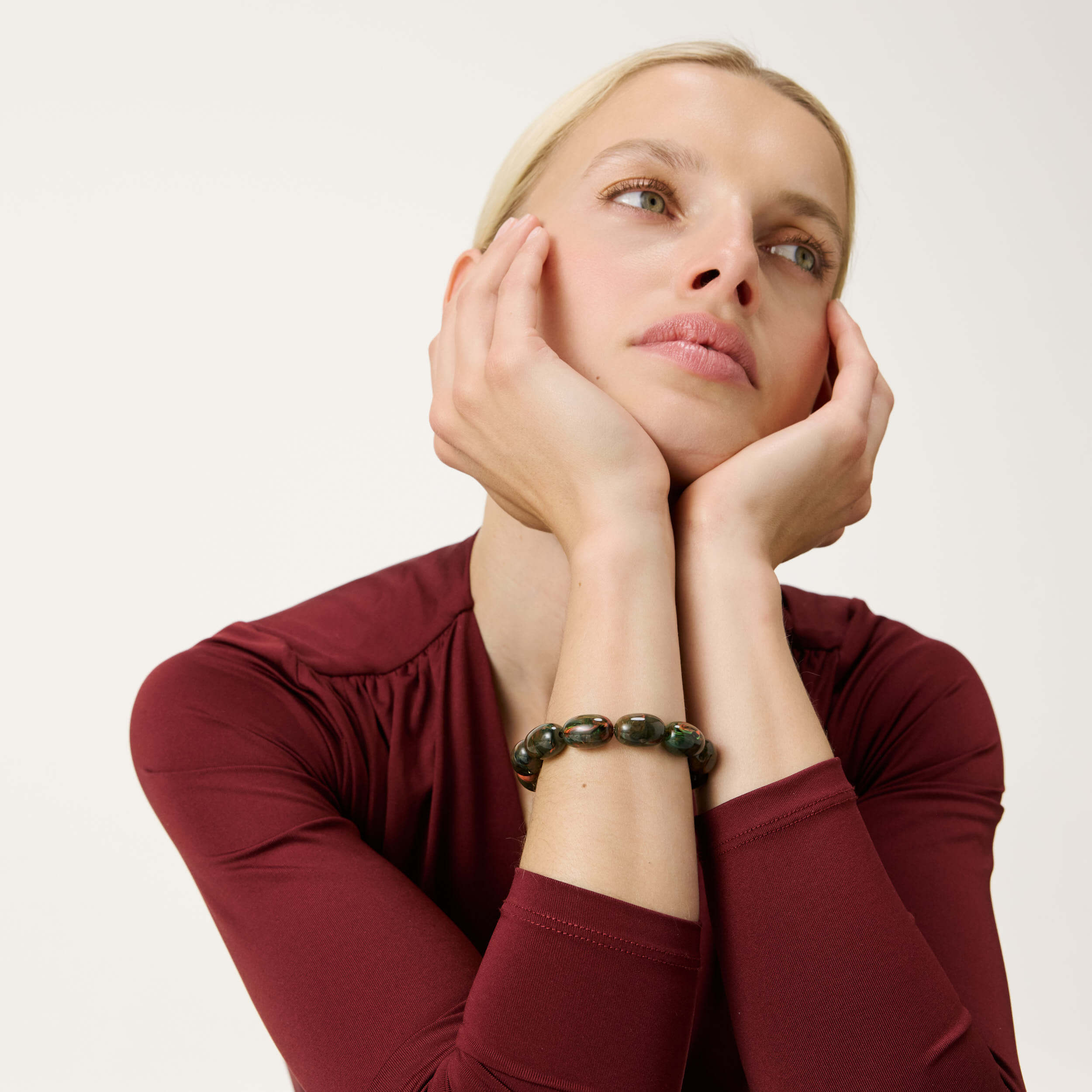 Vanessa Baroni - Olive Flex Bracelet, VB2602NEM, new punk marble