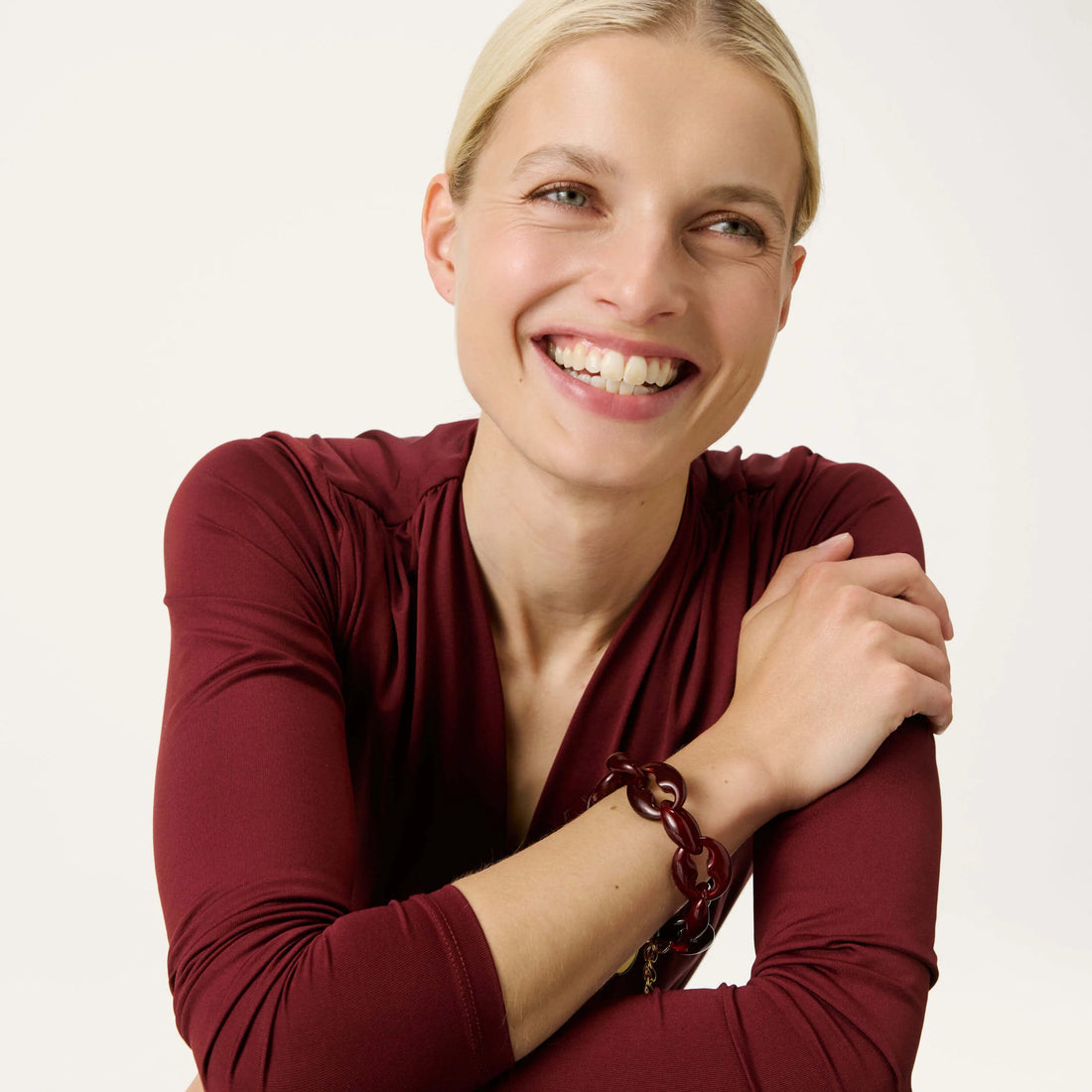 Vanessa Baroni - Small Turtle Bracelet, VB2514BOM, bordeaux marble