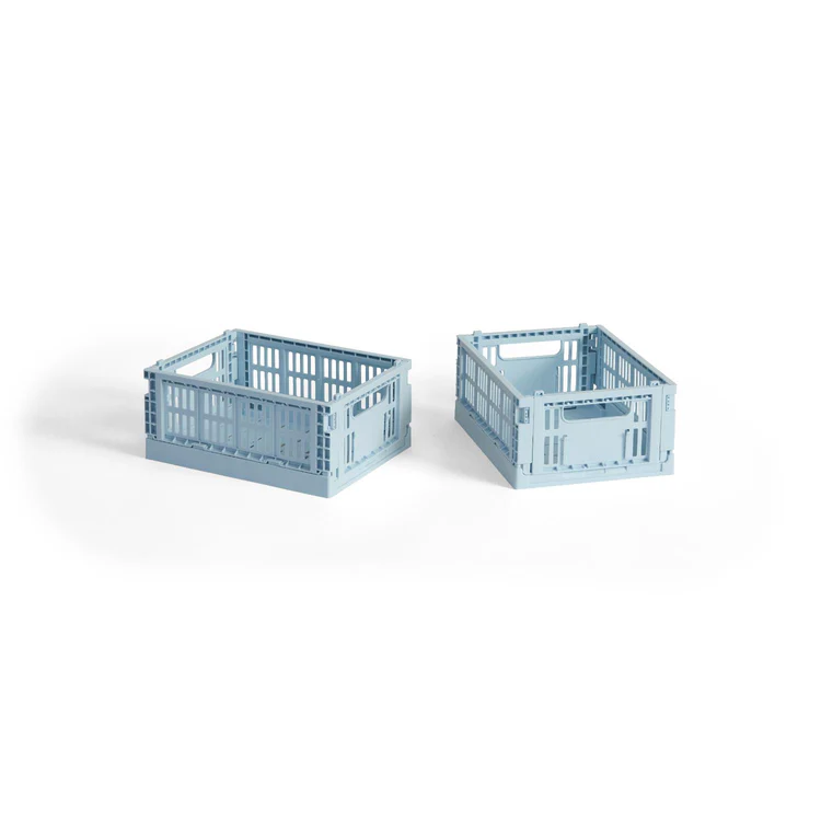HAY - HAY Colour Crate Mini Set of 2, Soft blue