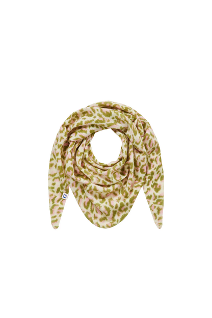 PUR SCHOEN - Tuch 3-Eck ADRIA leo rose grün, 30500/6314/OS