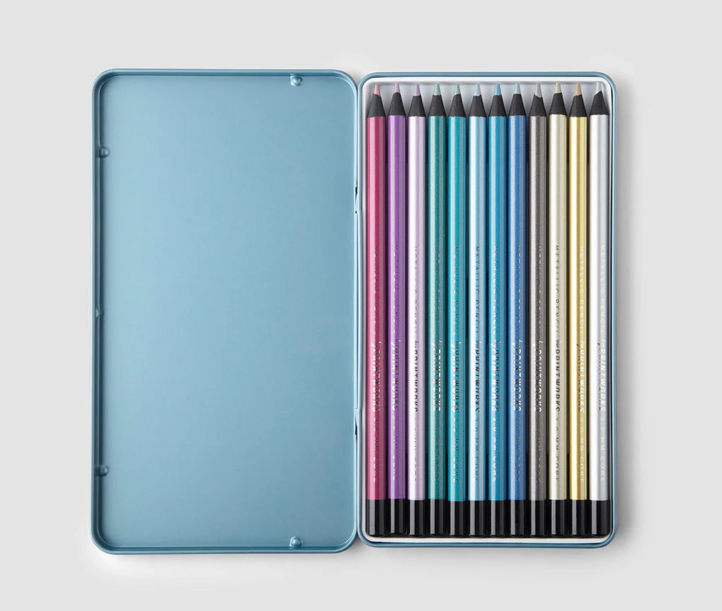 PRINTWORKS - 12 Colour pencils - Metallic PW00357