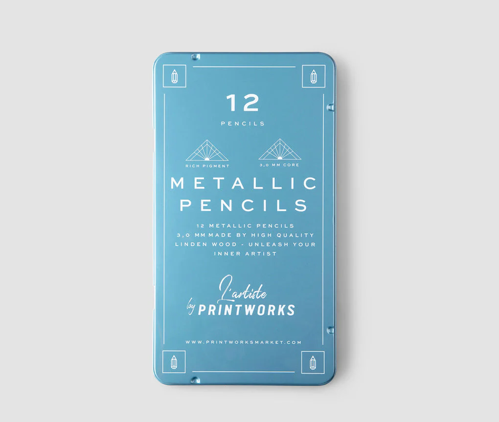 PRINTWORKS - 12 Colour pencils - Metallic PW00357