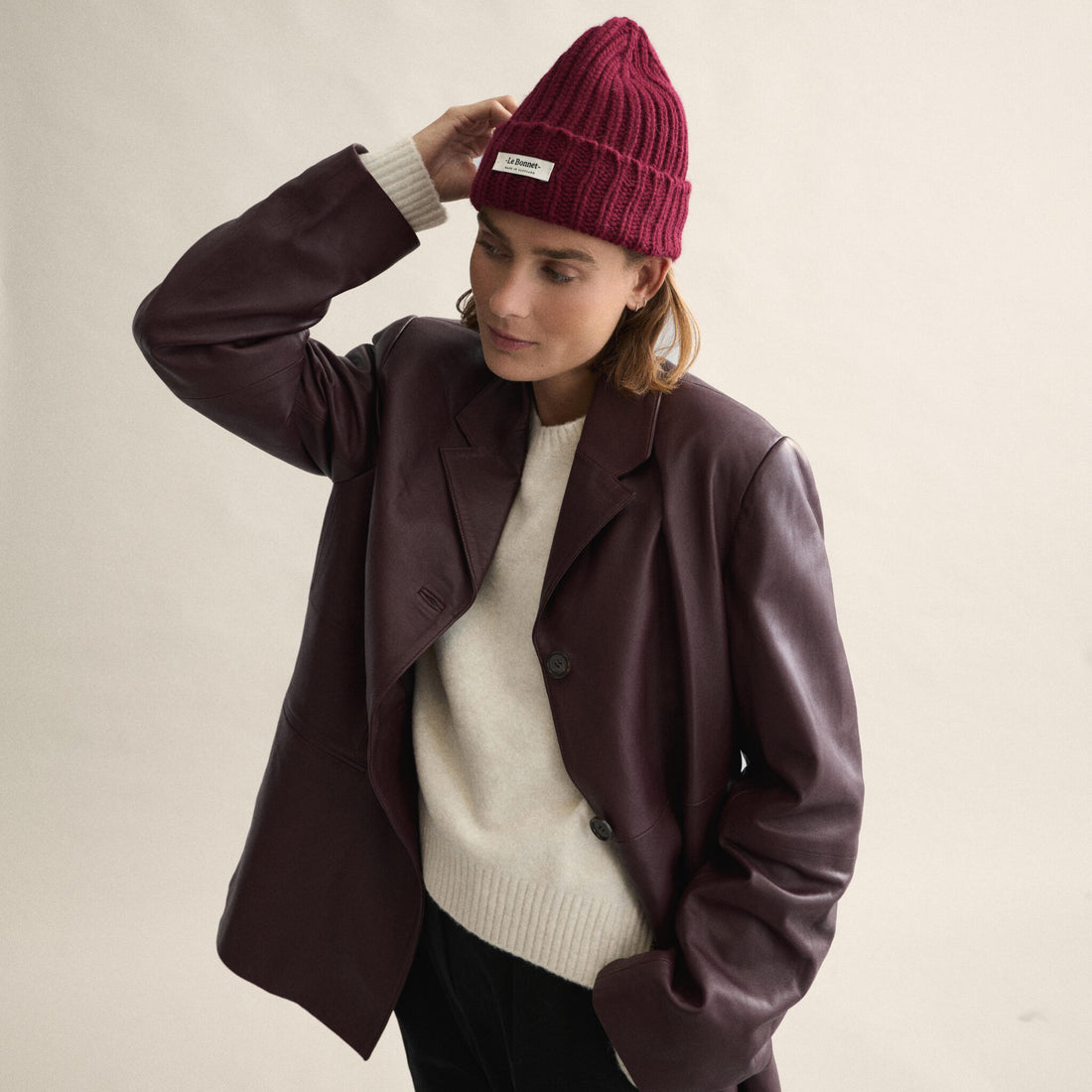 LE BONNET - Strickmütze &quot;Logo wine&quot;