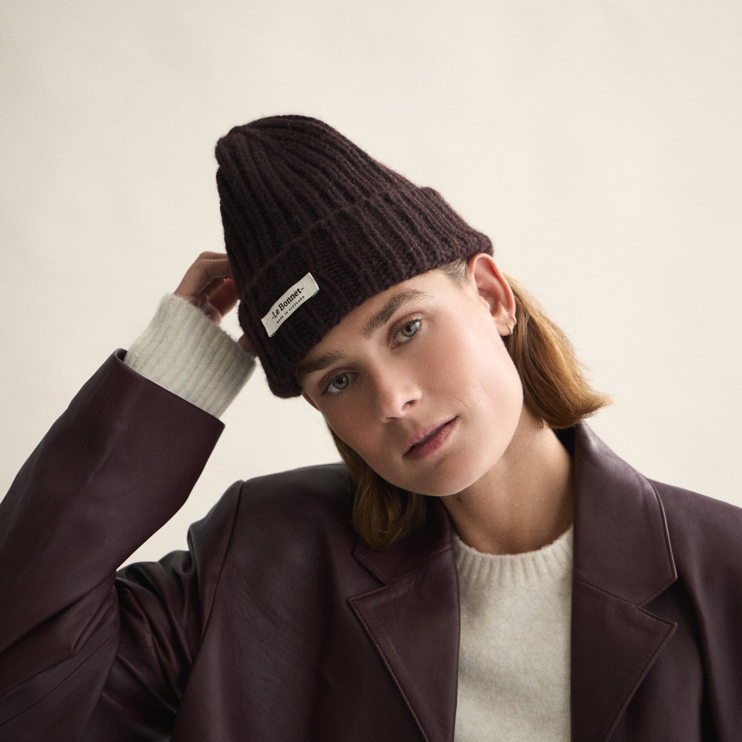 LE BONNET - Strickmütze &quot;Logo espresso&quot;