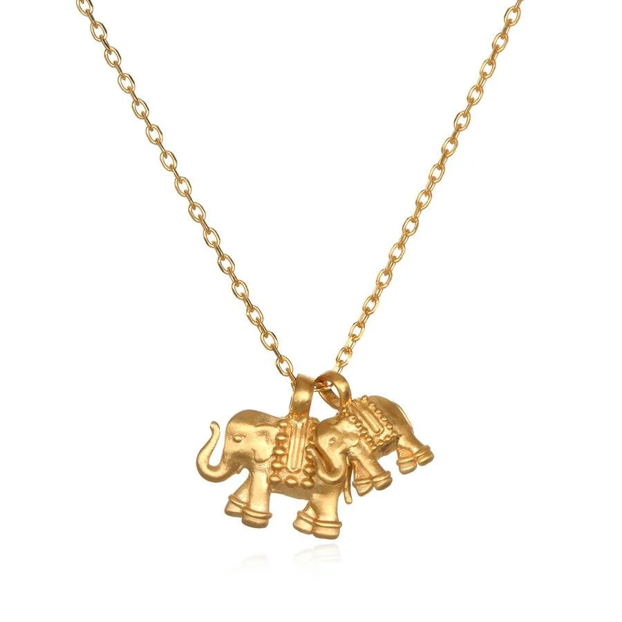 SATYA - Damen Kette Elephant Love, vergoldet