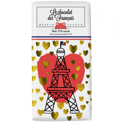 LE CHOCOLAT DES FRANCAIS - Bio-Schokoladentafel &quot;La Tour Eiffel cœur &quot;