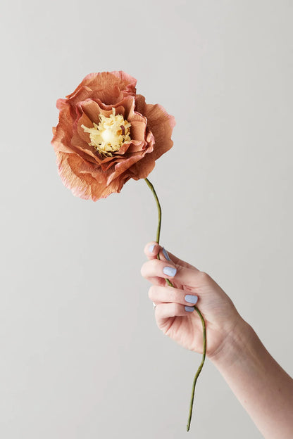 STUDIO ABOUT - PAPER FLOWER, ICE POPPY, DARK OCHRE