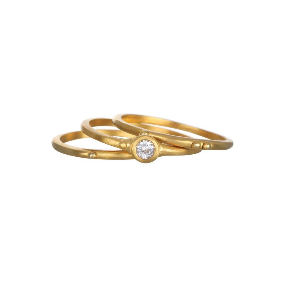 SATYA - Ring RG028-52-Z8 &quot;Gold White Topaz&quot; Set 3 Ring SATYA Jewelry   
