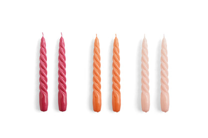 HAY - Kerzen &quot;Twist&quot; 6er-Set Dark Punch/Dark Peach/L.Rose