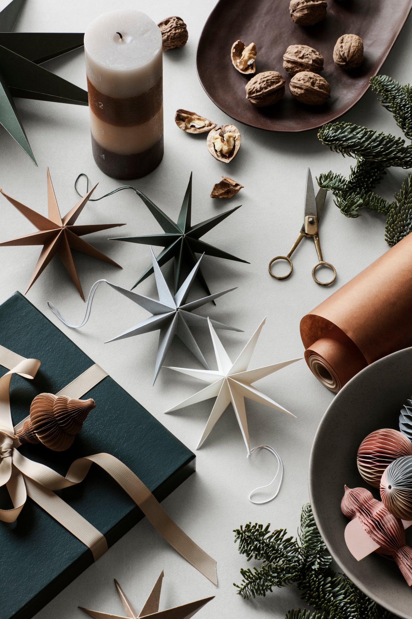 BROSTE COPENHAGEN - Weihnachtsdeko &quot;Star&quot; Papier Indian Tan S
