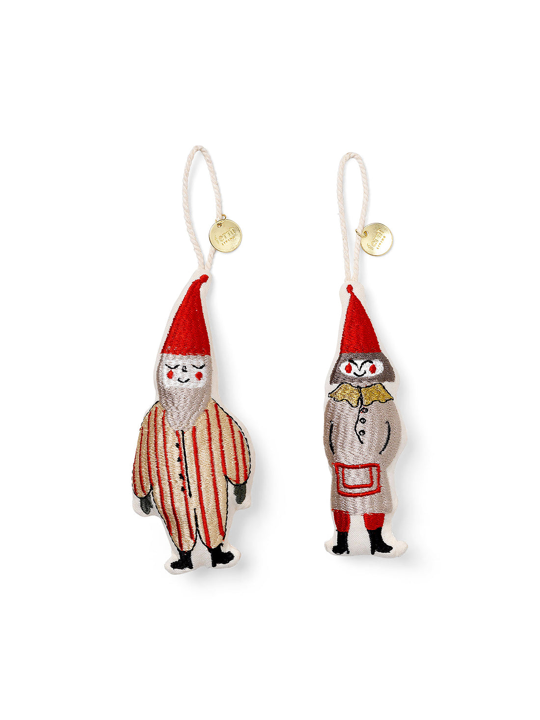 FERM LIVING - Anhänger &quot;Elf Pair&quot; 2er Set Striped